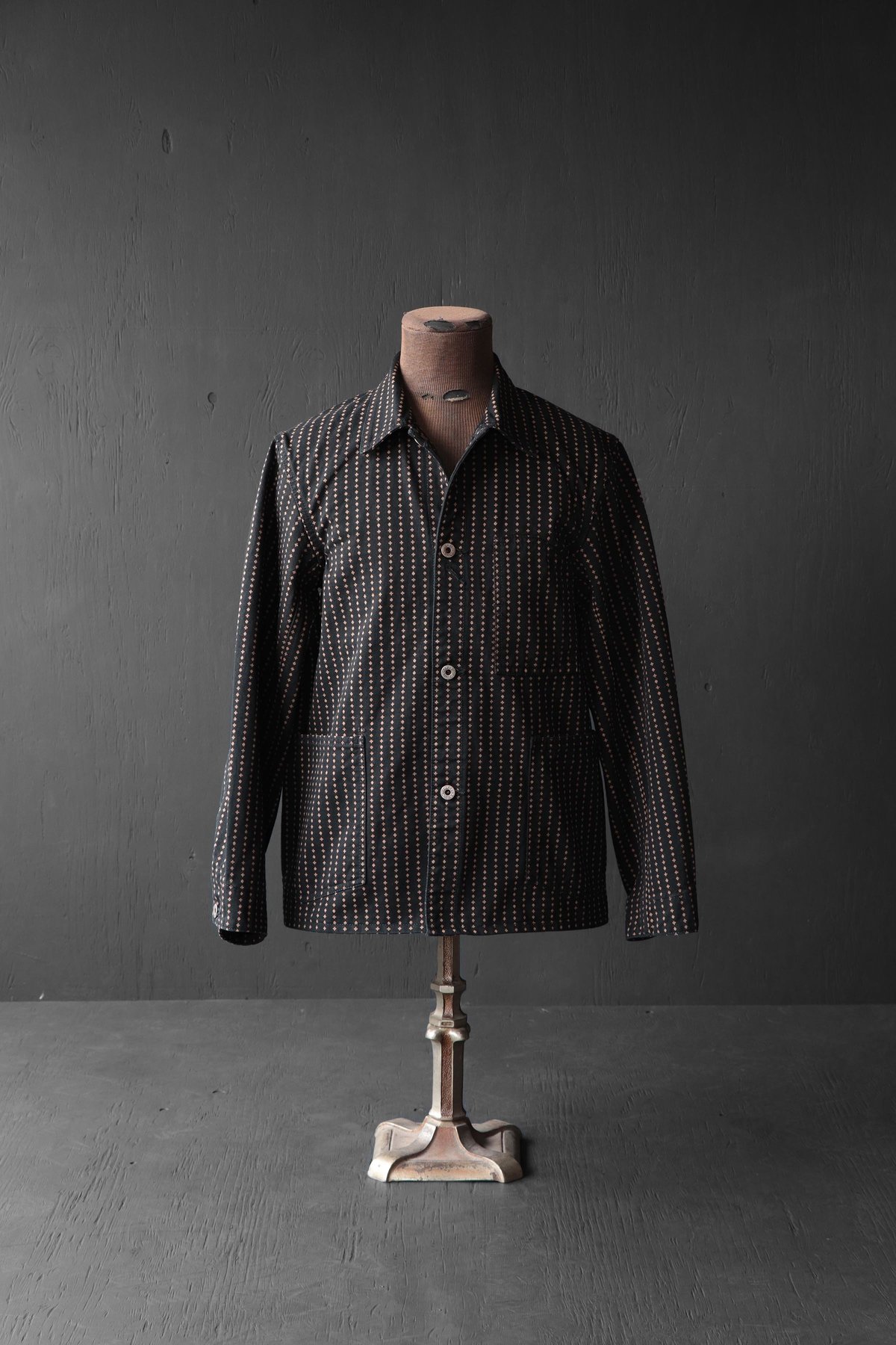 プレイングカードパターン・ワーカーズジャケット 40カバーオール　ブラックサイン プレイングカードパターン・ワーカーズジャケット 40カバーオール